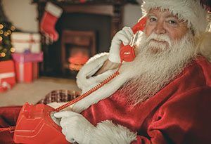 Santa on phone