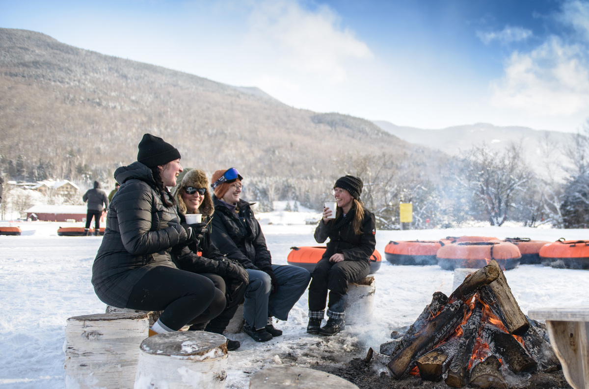 A group of friends enjoying a day out at the Great Glen Trails Outdoor Center.